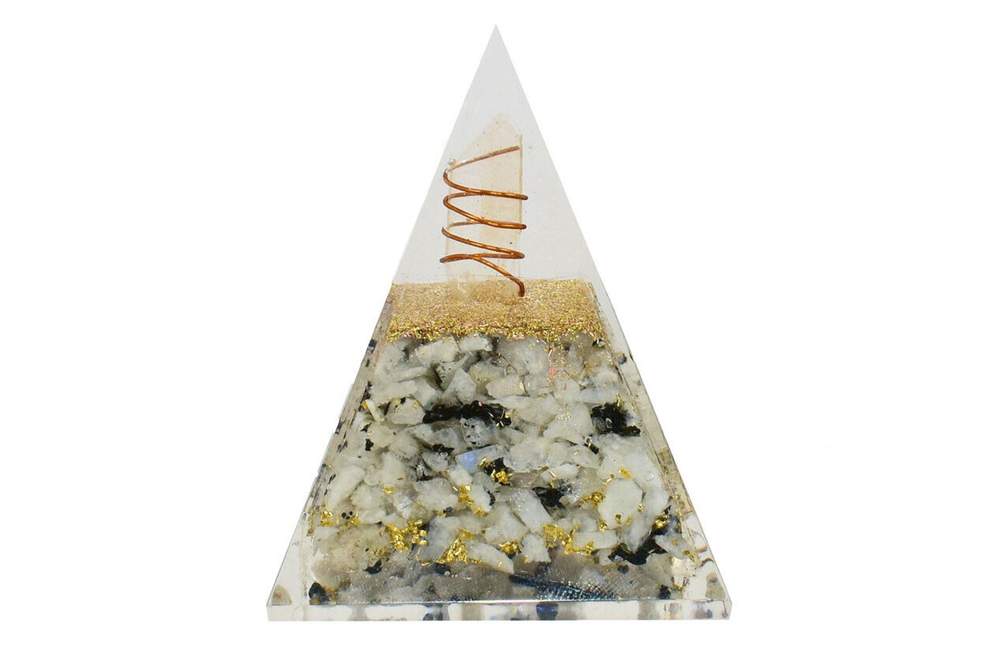 Pure Rainbow Moonstone Orgone Reiki Energy Charged Pyramid Primal Chakra