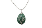 Green Aventurine Crystal Tree Of Life Pear Pendant with Silver Chain Primal Chakra