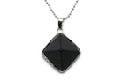Black Agate Prism Pendant with a Silver Chain Primal Chakra