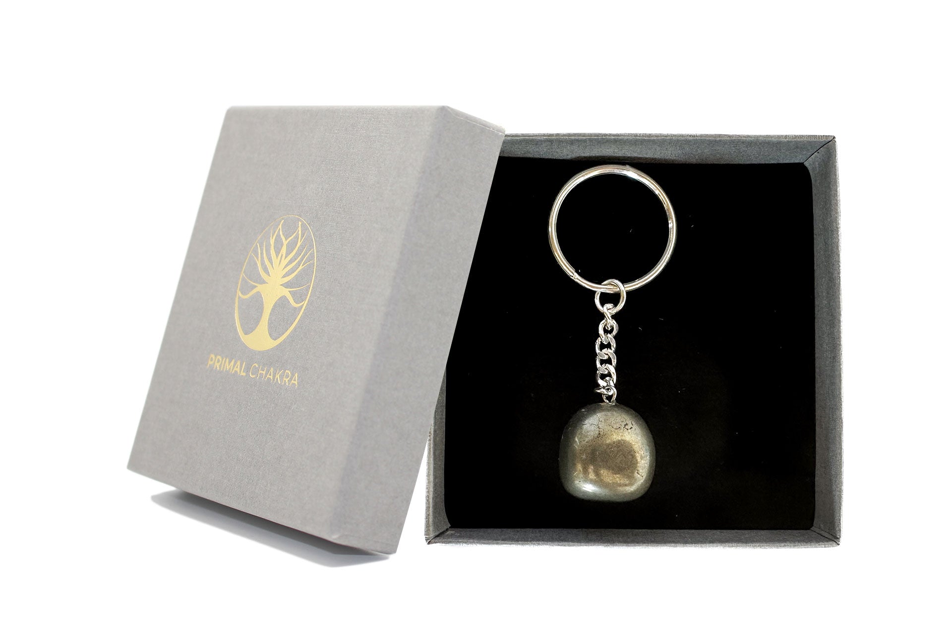 Polished Pyrite Keychain Primal Chakra