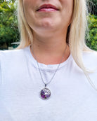 Amethyst Round Tree Of Life Pendant with Silver Chain Primal Chakra