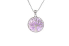 Amethyst Round Tree Of Life Pendant with Silver Chain Primal Chakra
