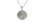 Green Aventurine Round Tree Of Life Pendant with Silver Chain Primal Chakra