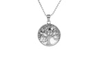White Turquoise Round Tree Of Life Pendant with Silver Chain Primal Chakra