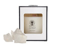Sweet Rhubarb 30cl Reiki Energy Charged Scented Candle with Raw Clear Quartz Crystal Primal Chakra
