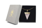 Rose Quartz Triangle Pendant with Gold Chain Primal Chakra