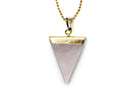 Rose Quartz Triangle Pendant with Gold Chain Primal Chakra