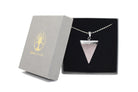 Rose Quartz Triangle Pendant with Silver Chain Primal Chakra