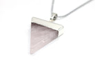 Rose Quartz Triangle Pendant with Silver Chain Primal Chakra