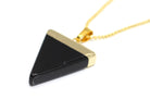 Obsidian Triangle Pendant with Gold Chain Primal Chakra