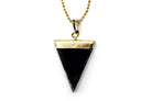 Obsidian Triangle Pendant with Gold Chain Primal Chakra