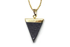 Blue Goldstone Triangle Pendant with Gold Chain Primal Chakra