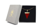 Red Agate Triangle Pendant with Gold Chain Primal Chakra