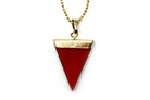 Red Agate Triangle Pendant with Gold Chain Primal Chakra
