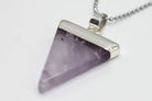 Amethyst Triangle Pendant with Silver Chain Primal Chakra