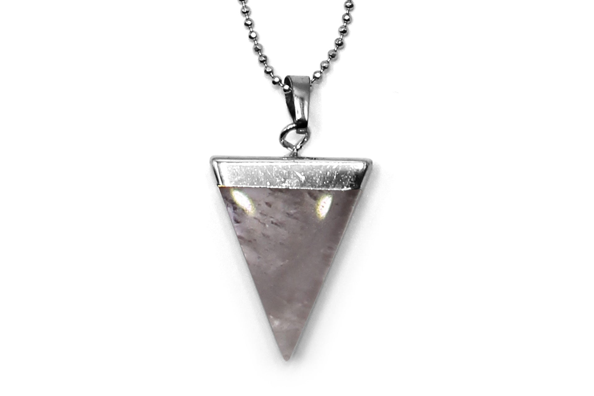 Amethyst Triangle Pendant with Silver Chain Primal Chakra