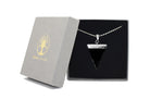 Obsidian Triangle Pendant with Silver Chain Primal Chakra