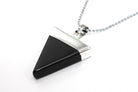 Obsidian Triangle Pendant with Silver Chain Primal Chakra