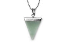 Green Aventurine Triangle Pendant with Silver Chain Primal Chakra