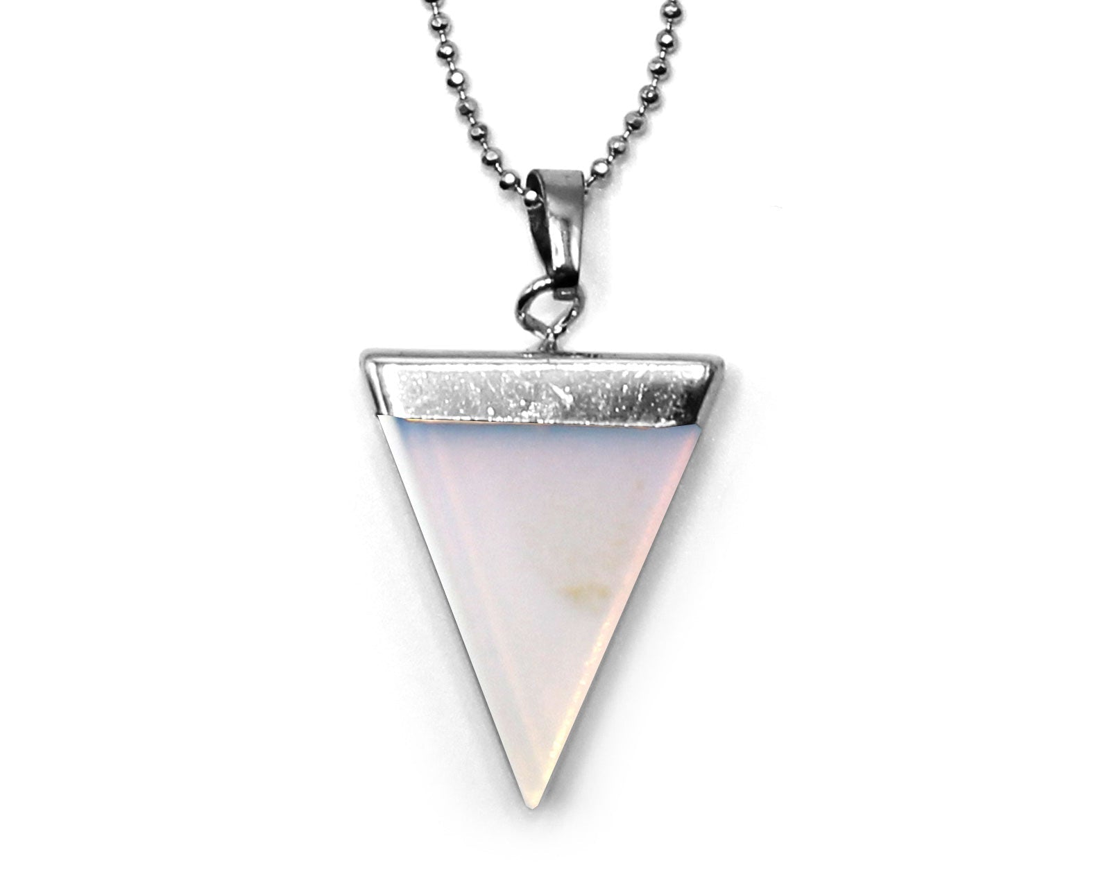 Opal Triangle Pendant with Silver Chain Primal Chakra