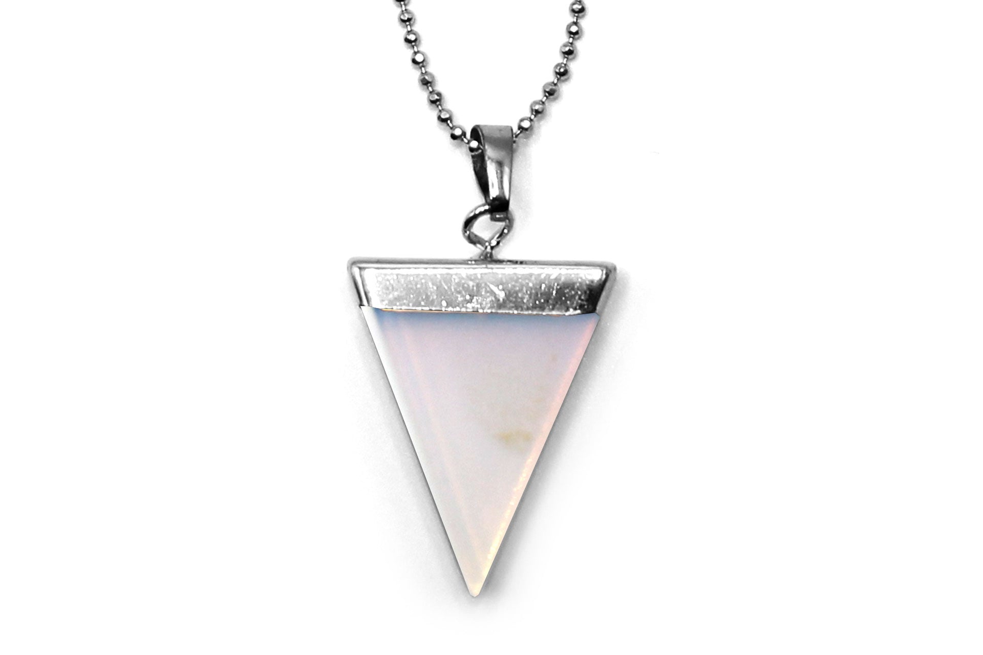Opal Triangle Pendant with Silver Chain Primal Chakra