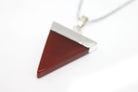 Red Agate Triangle Pendant with Silver Chain Primal Chakra