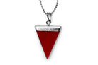 Red Agate Triangle Pendant with Silver Chain Primal Chakra