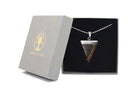 Tiger Eye Triangle Pendant with Silver Chain Primal Chakra