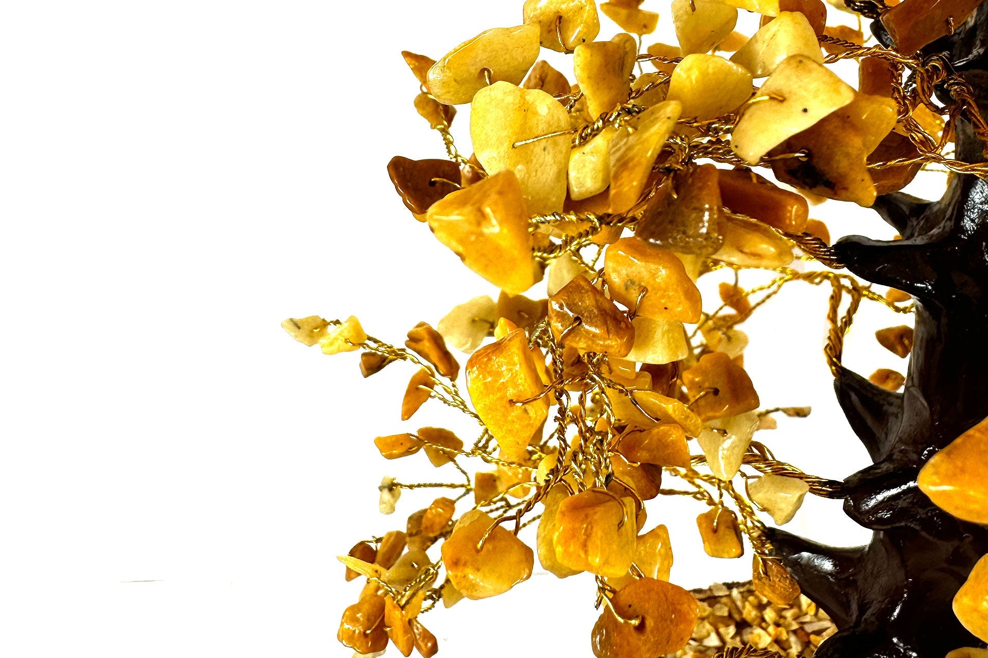 Extra Large Reiki Energy Charged Yellow Citrine Wood Base Tree Of Life Primal Chakra