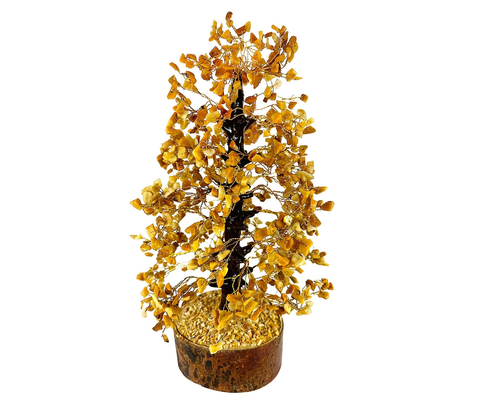 Extra Large Reiki Energy Charged Yellow Citrine Wood Base Tree Of Life Primal Chakra