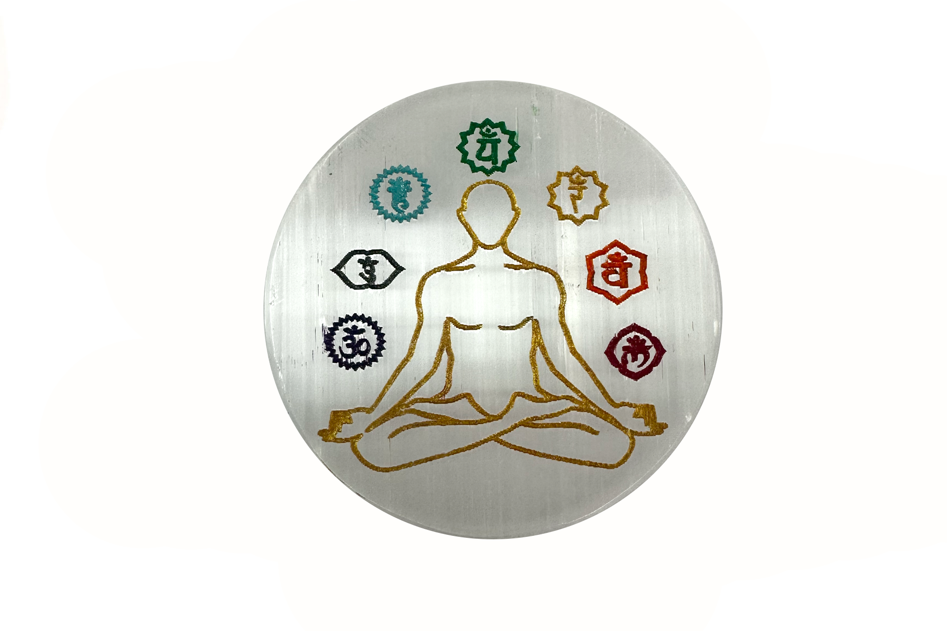 7 Chakra Selenite Charging Plate Primal Chakra
