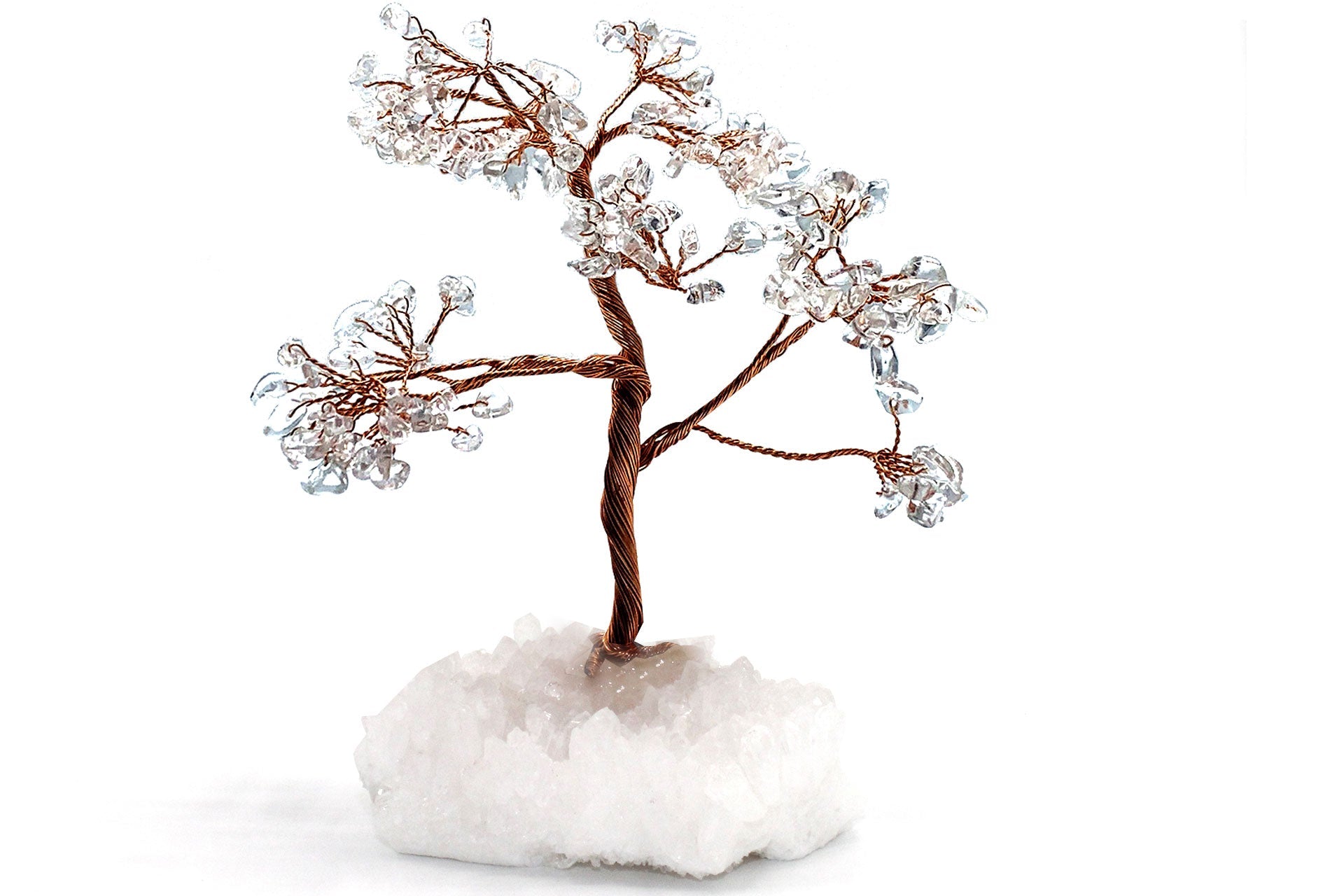 Reiki Energy Charged Crystal Tree Of Life With Clear Quartz Crystals On A Solid White Quartz Base Primal Chakra