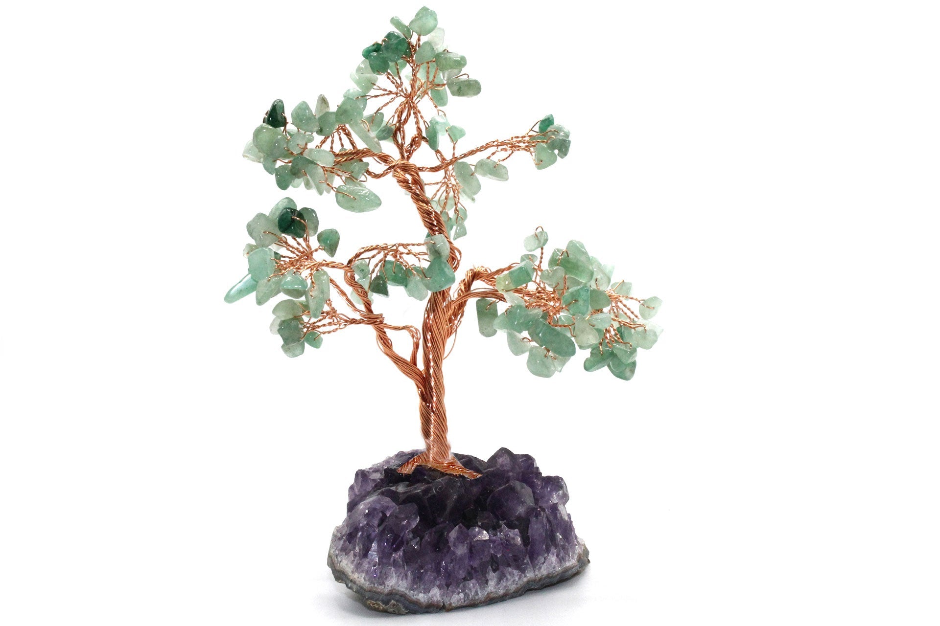 Reiki Energy Charged Crystal Tree Of Life With Green Aventurine Crystals On A Solid Amethyst Base Primal Chakra