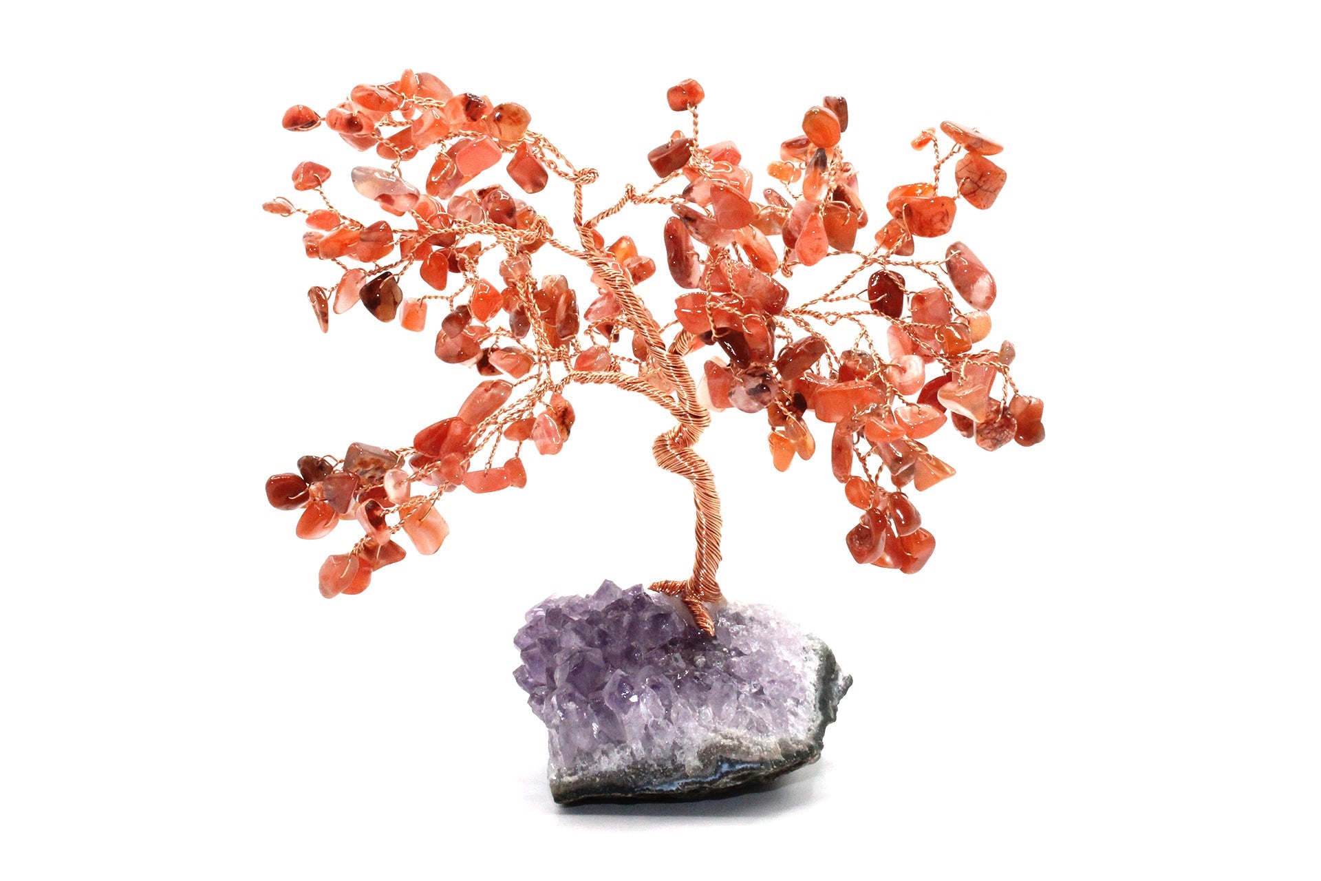 Reiki Energy Charged Crystal Tree Of Life With Red Jasper Crystals On A Solid Amethyst Base Primal Chakra