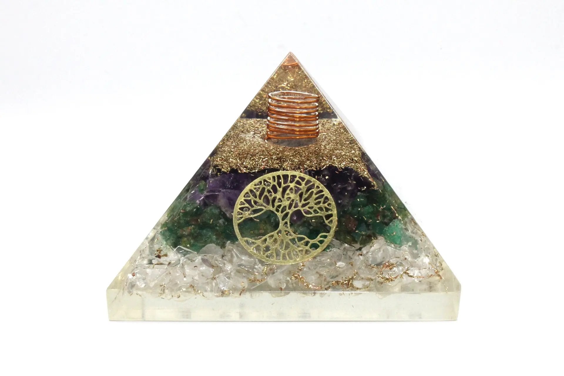 3 Layer Reiki Energy Charged Green Aventurine Crystal Pyramid Primal Chakra