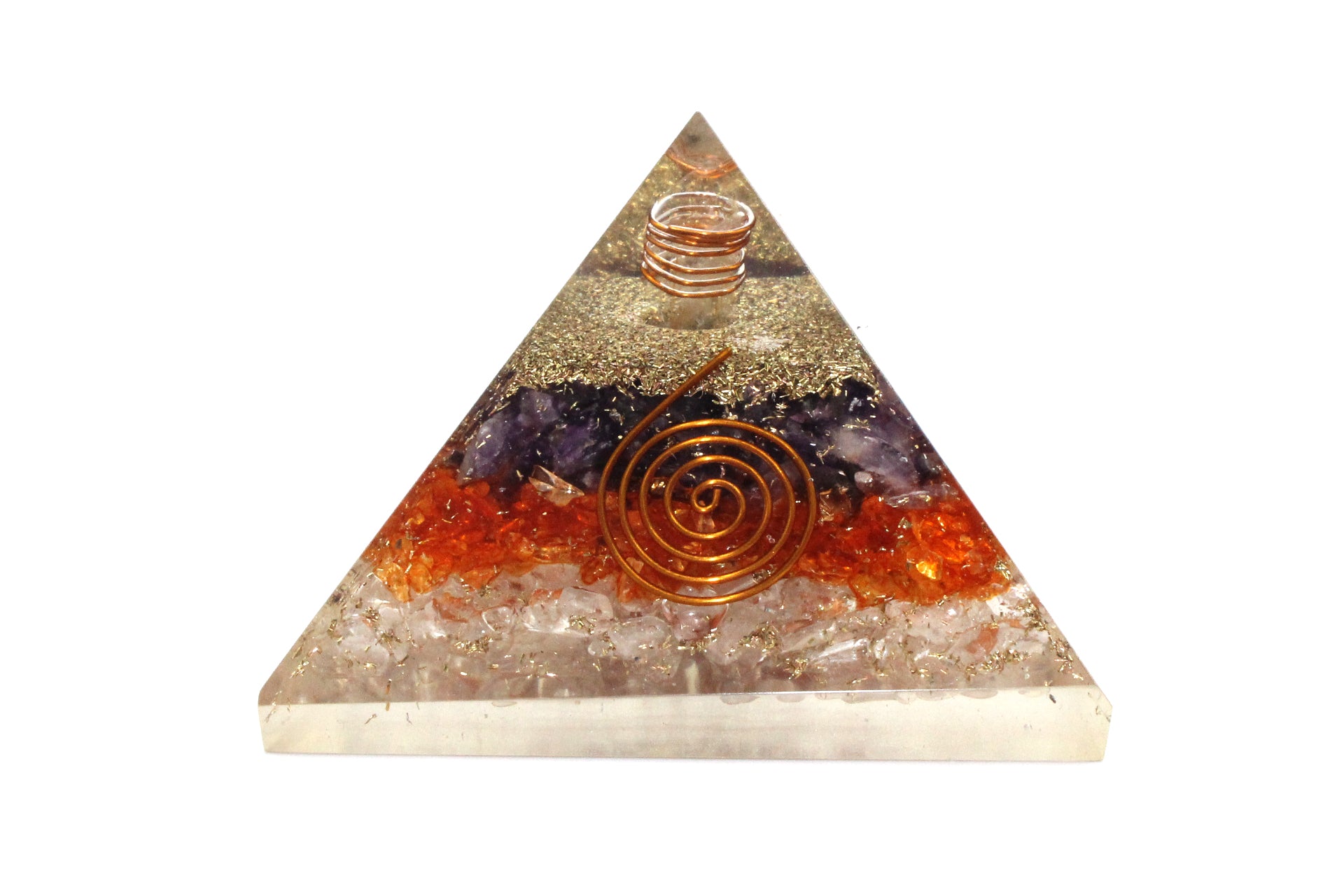 Carnelian Pyramid - Orgone - Orgonite® - Sacral Chakra - Flower of Life high quality - Elite Shungite, Nuummite, Silver, Copper