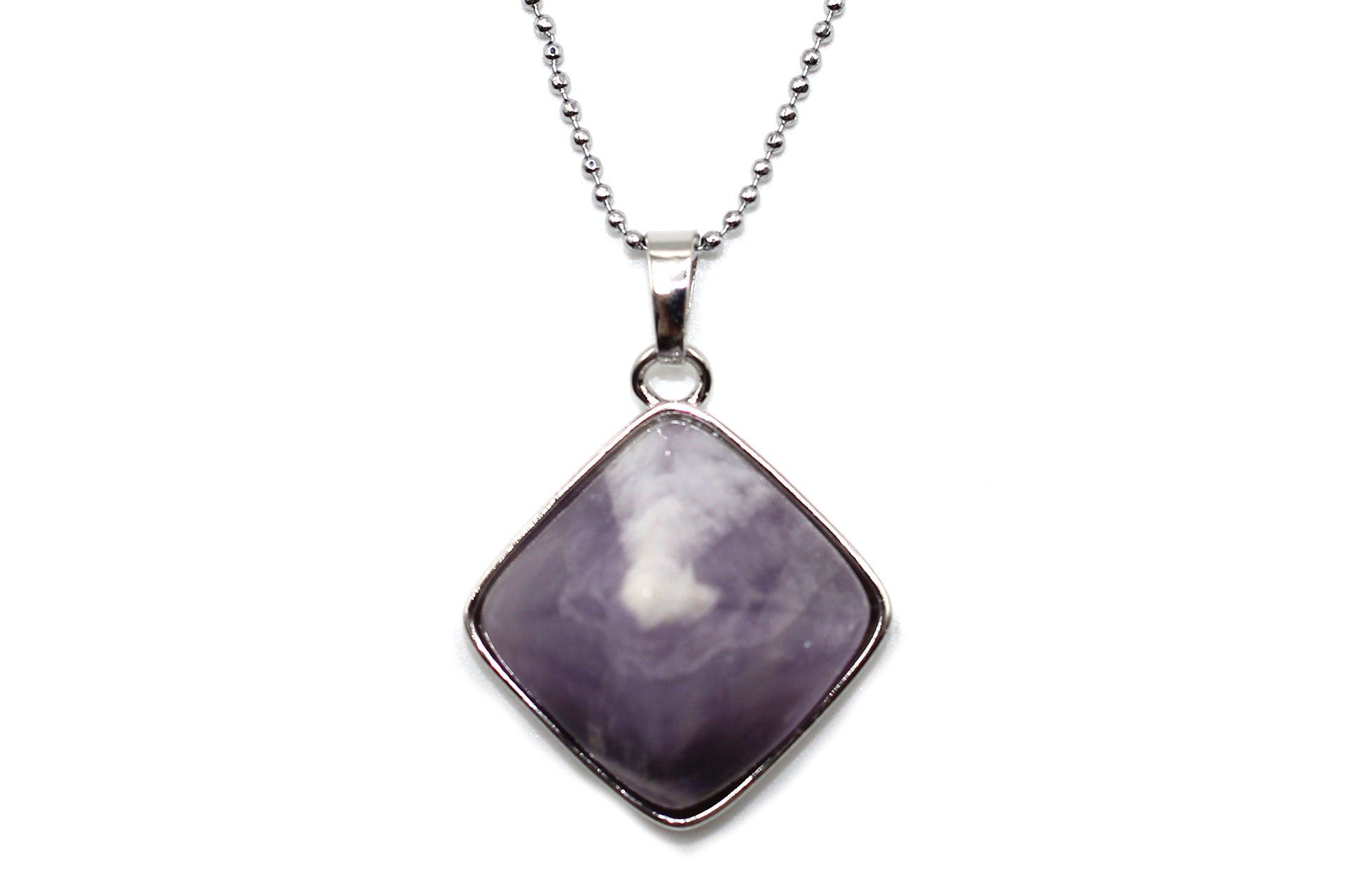 Amethyst Prism Pendant with a Silver Chain Primal Chakra