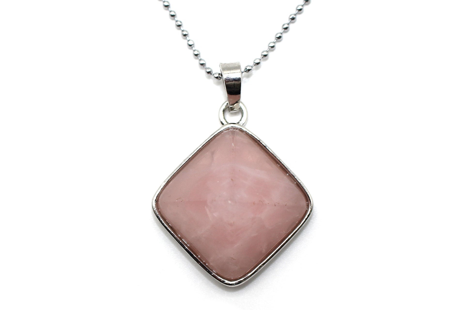 Rose Quartz Prism Pendant with a Silver Chain Primal Chakra