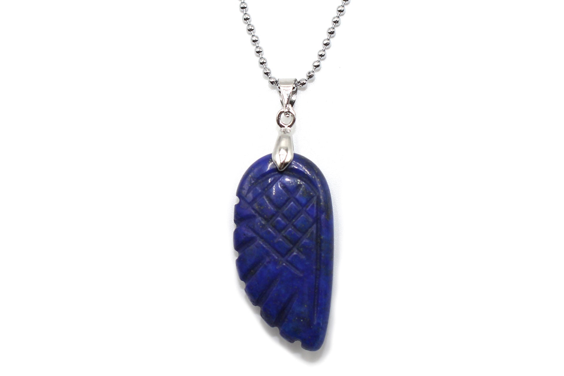 lapis lazuli Angel Wing Pendant with a Silver Chain Primal Chakra