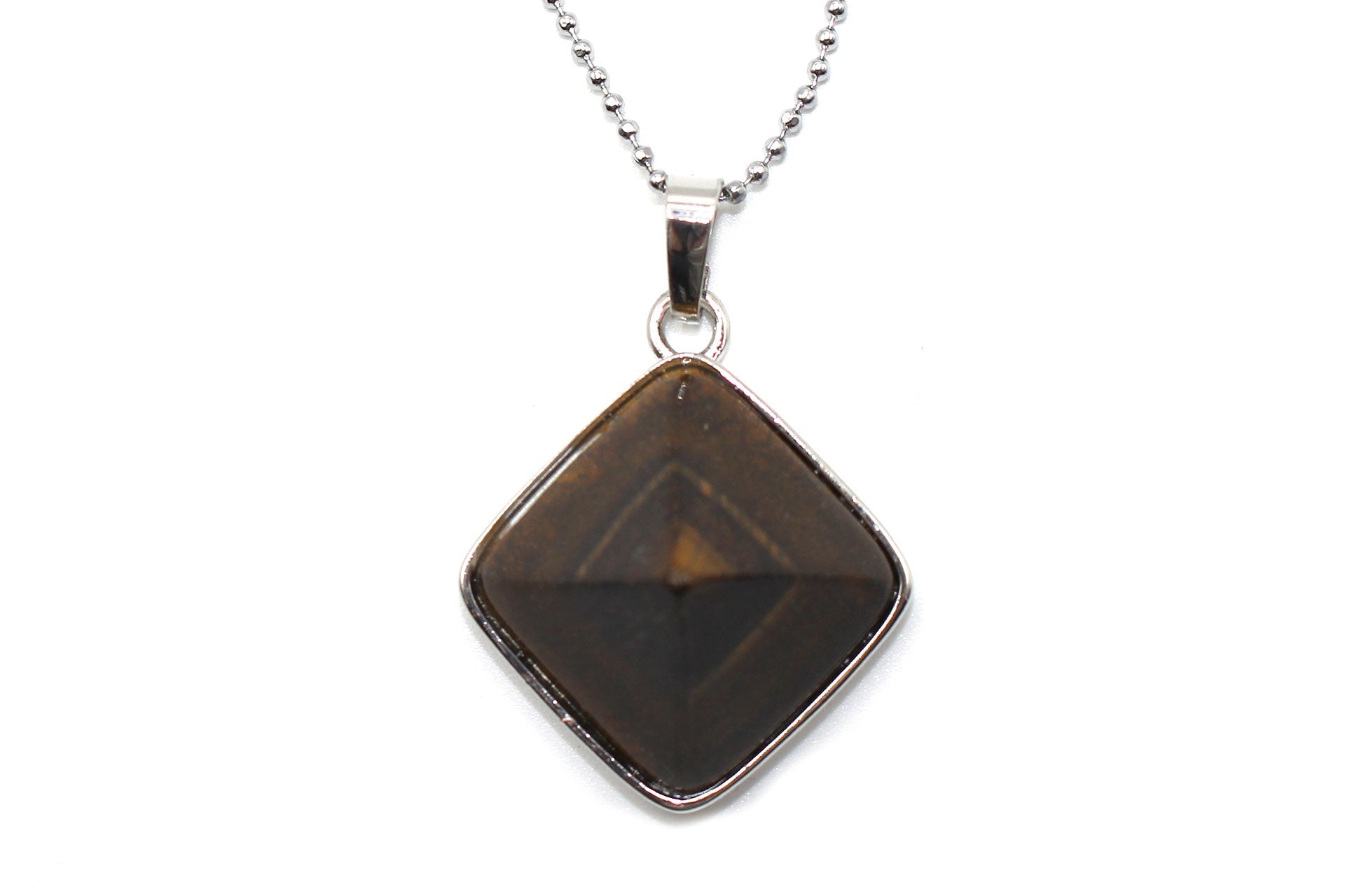 Tiger Eye Prism Pendant with a Silver Chain Primal Chakra